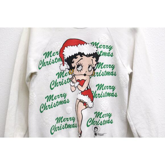 Vintage Betty Boop Merry Christmas Sweatshirt Small - Picture 2 of 5